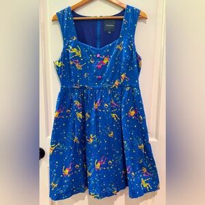 ModCloth Size XL Cotton A-Line Novelty HTF space / astronaut. Fit and flare.